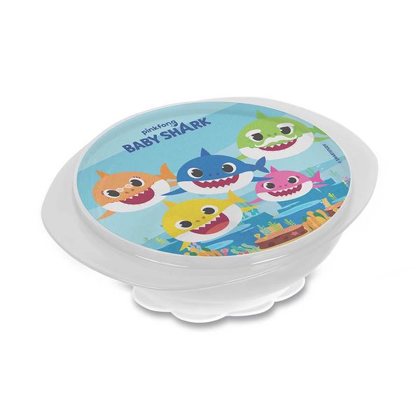 Prato Babygo Baby Shark com Ventosa e Tampa