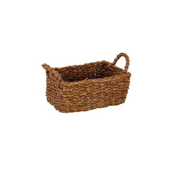 Cesta Le Dhaka de Rattan Bege com Alça Retangular 28x20x1cm