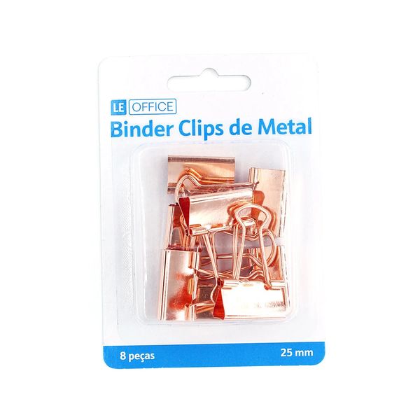 Blinder Clip Metálico Le Rosé 25mm com 8 Unidades