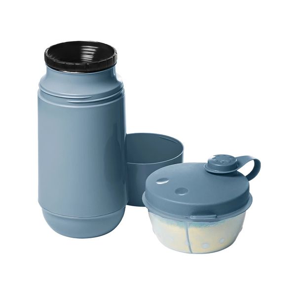 Kit Passeio Sanremo Garrafa Térmica e Pote de Leite em Pó Azul