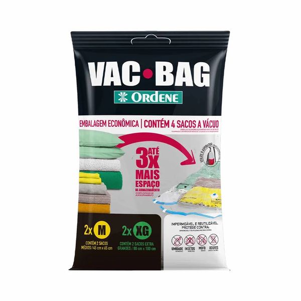 Conjunto Vac Bag Ordene com 4 Sacos 2 M e 2 XG