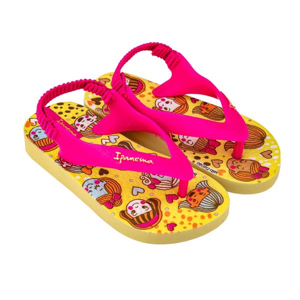 Sandália Ipanema Baby Amarelo e Rosa 19