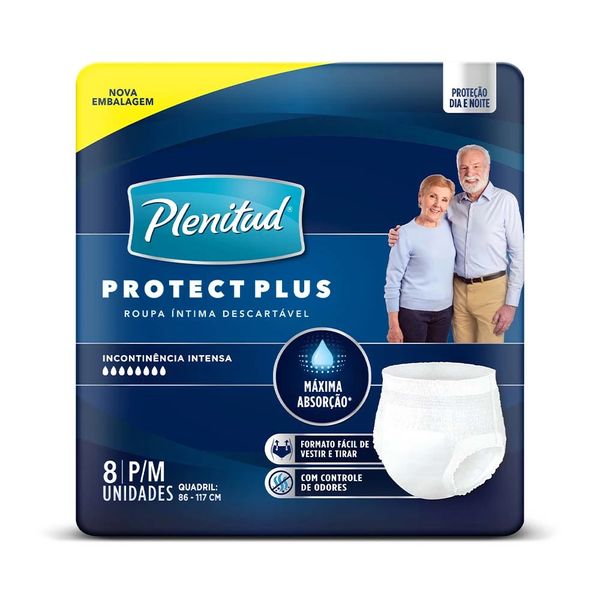 Roupa Íntima Plenitud para Incontinência Urinária Intensa P/M 8 Unidades