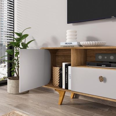 Rack Para Tv 55 Polegadas Conceiçao Cinamomo Off White