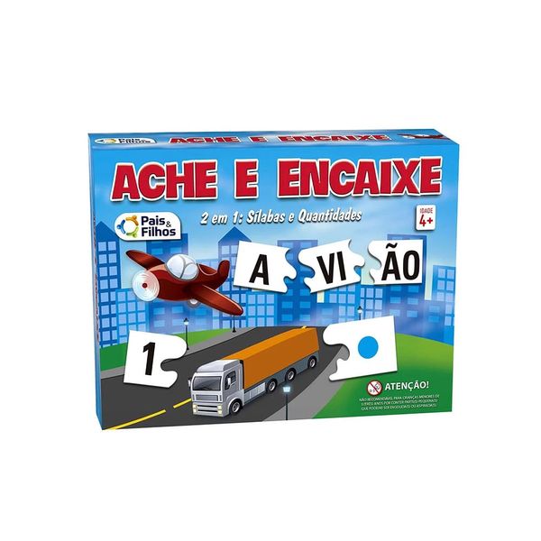 Ache e Encaixe Escolar 2 em 1 Sílabas e Quantidades Pais e Filhos