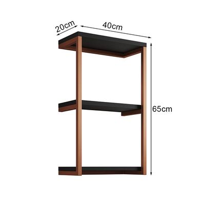 Nicho De Parede Industrial 3 Prateleiras Milão Cobre E Preto Marrom
