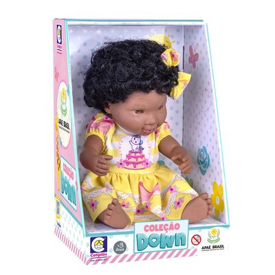 Boneca Cotiplás Síndrome de Down Negra