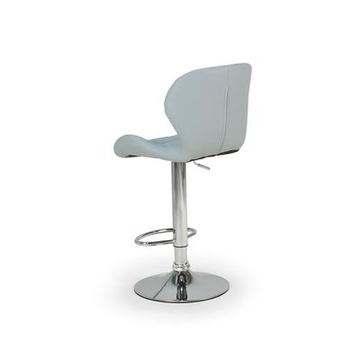 Kit 08 Banquetas Slim Estofada Giratória Com Regulagem De Altura - Cinza