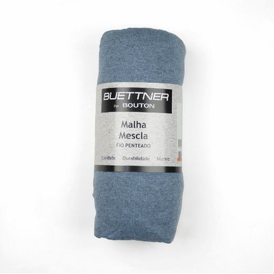 Lencol Avulso King com Elastico Malha Mescla Bouton Azul Doce