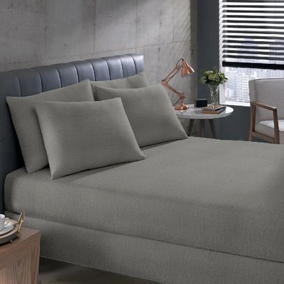 Lencol Avulso King com Elastico Malha Mescla Bouton Azul Doce