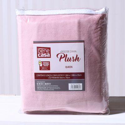 Jogo lencol Queen Microfibra Plush 3 Pcs Rose Hipertextil