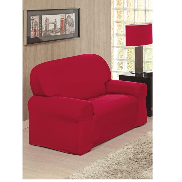 Capa Sofá Malha Gel 2 Lugares Vermelho Arte e Cazza