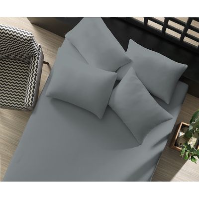 Lencol Avulso Solteirão com Elastico Malha Cinza Bouton