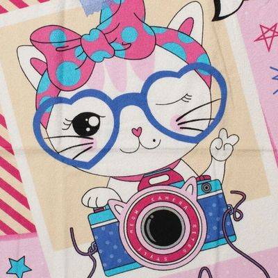 Toalha Banho Infantil Felpudo 70x115cm Meow Dohler