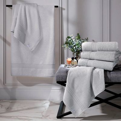 Toalha Rosto Platine Fio Egipcio 50cm x 80cm Prata Bouton