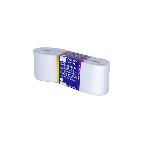 Fita de Cetim Nº09 38mm Peça com 10m Branca
