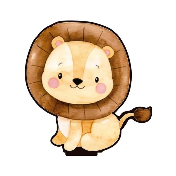 Leão Decorativo de Mesa Tema Safari Produfest MDF