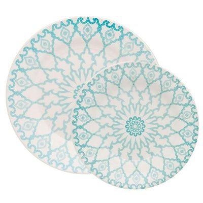 Kit Pratos Rasos E Fundos Donna Mandala 20 Peças Oxford Cerâmica