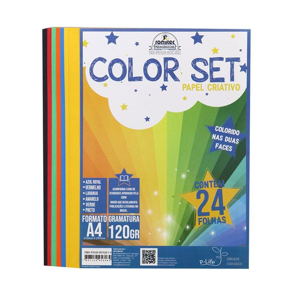 Papel Color Set Romitec A4 Colors com 24 Folhas e Livro de Atividades 210x297mm 120g