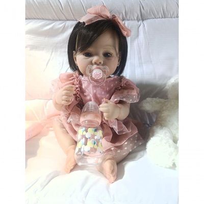 Bebê Reborn Menina Realista Artesanal Corpo De Vinil De Silicone Macio
