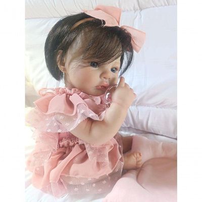 Bebê Reborn Menina Realista Artesanal Corpo De Vinil De Silicone Macio