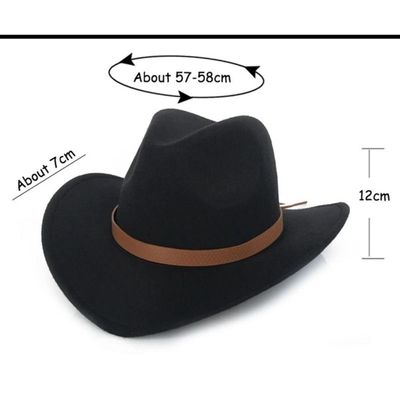 Chapéu Fedora De Feltro Aba Média Maleável Cata Ovo Cowboy Rodeio Unissex Batateiro Preto