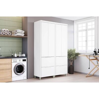Multiuso Lavanderia Marquesa C- 4 Portas E 4 Gavetas 140cm Branca - Nesher