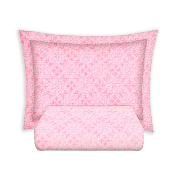 Kit Colcha Solteiro Le Casa Nostalgia 100% Poliéster Rosa com 2 Peças Kit Colcha Solteiro Le Casa Nostalgia 100% Poliéster Rosa com 2 Peças