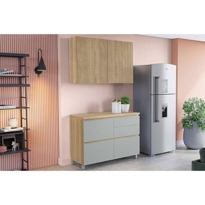 Cozinha Completa 2 Peças Rainha 1 Aéreo 1 Balcão C2p44 Nature Verde