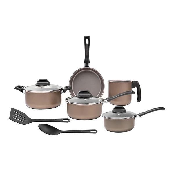 Conjunto de Panelas Antiaderente Brinox Safira Nude 7 Peças Conjunto de Panelas Antiaderente Brinox Safira Nude 7 Peças