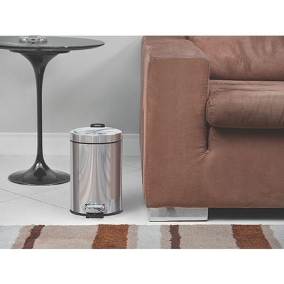 Lixeira Tramontina Brasil Com Pedal 3l Redonda Inox 94538103