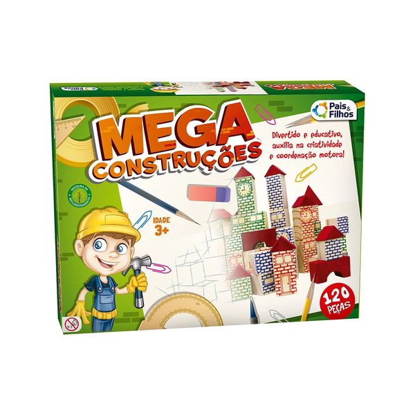 Jogo Mega Construções Pais e Filhos com 120 Peças