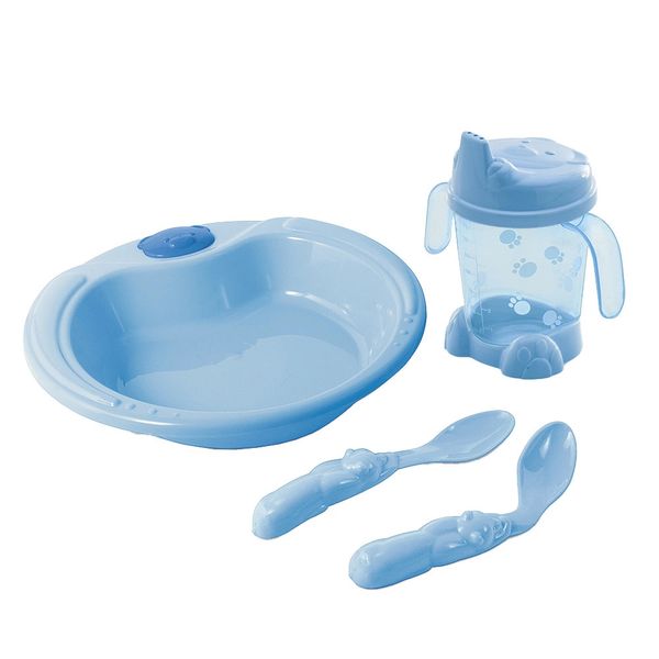 Kit Alimentação Adoleta Baby com 4 Peças Azul