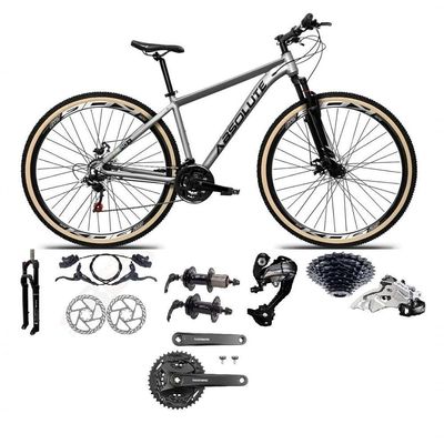 Bicicleta Aro 29 Absolute Nero 5 Câmbios 27v Shimano Altus Freios Hidráulicos Pneu Com Faixa - Cinza Tam.21
