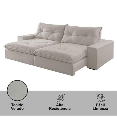 Sofá Hall Veludo Dois Módulos De 100m B25cm Meu Sofá Online B026 Veludo Prata
