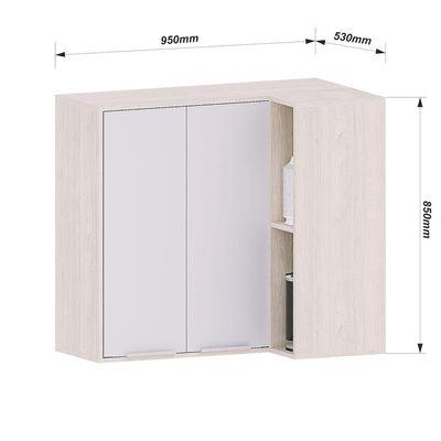 Armário Aéreo Canto Reto 95 Cm 2 Portas Art Luciane Móveis