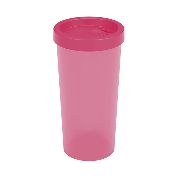 Copo Coza Nutri em Polipropileno com Tampa Rosa 500ml