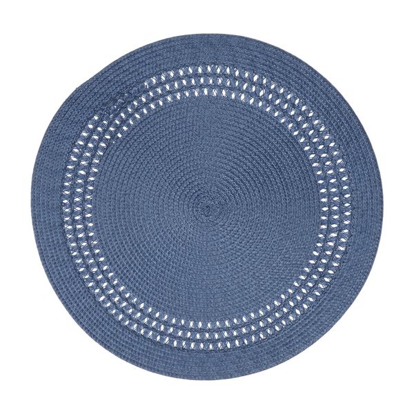 Jogo Americano Flor Arte Luna em Polipropileno Azul Marinho 38cm 1 Peça