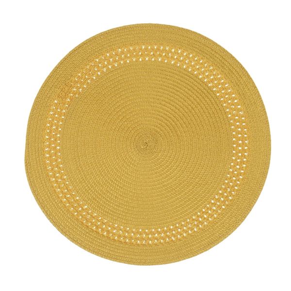 Jogo Americano Flor Arte Luna em Polipropileno Amarelo 38cm 1 Peça