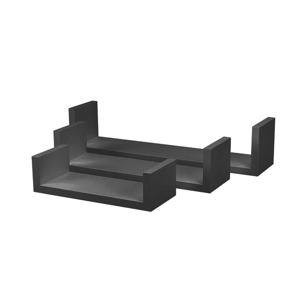 Kit Prateleira Pratk Decorare com 3 Peças Preta Kit Prateleira Pratk Decorare com 3 Peças Preta