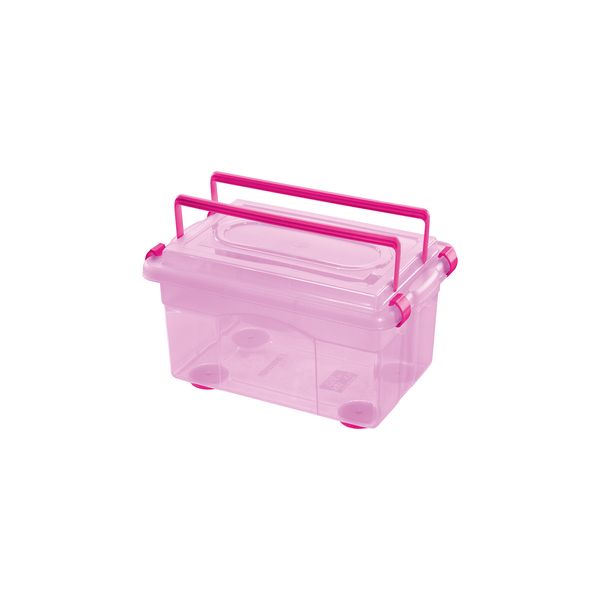 Caixa Organizadora Sanremo Top Stock em Plástico Rosa com Trava Infantil 4,3L