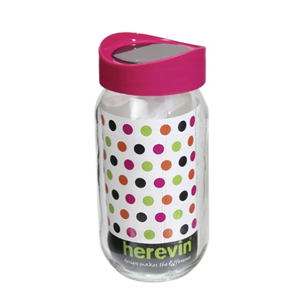 Pote para Mantimento de Vidro Casambiente com Tampa Plástica Rosa 660ml