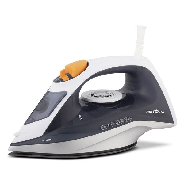 Ferro de Passar Roupa a Vapor Britânia BFV2000B Branco 127V Ferro de Passar Roupa a Vapor Britânia BFV2000B Branco 127V