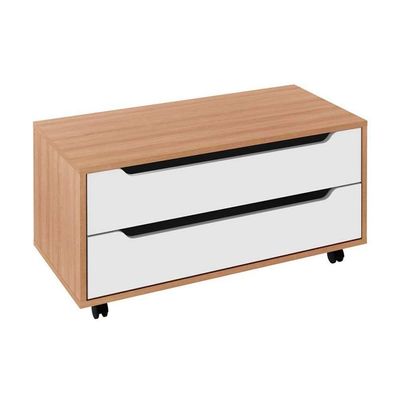Balcão P- Banheiro C- Rodizio Bn3643 S- Cuba C- 2 Gavetas 80cm Branco - Tecno Mobili