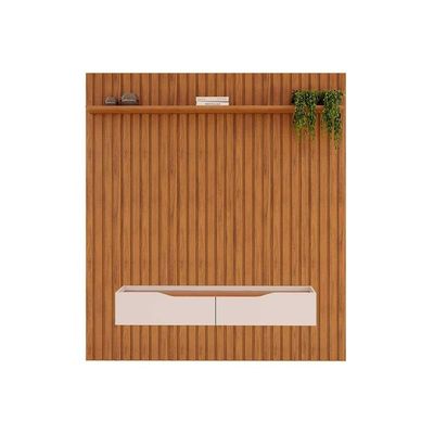Home P- Tv Até 65 Pol Pratic Ripado C- 2 Gavetas 183x240cm Cedro-bali - Dj Móveis