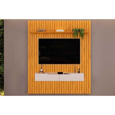 Home P- Tv Até 65 Pol Pratic Ripado C- 2 Gavetas 183x240cm Cedro-bali - Dj Móveis