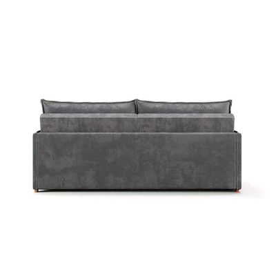 Sofá Retrátil Sem Caixa 3 lugares Solomons Velosuede Grafite 180 cm