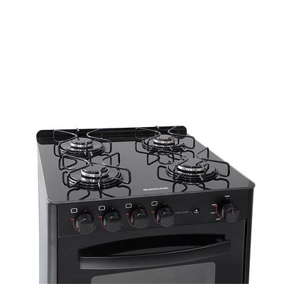 Fogão de Piso Mesa de Vidro Suggar Cook Glass 4 Bocas Preto Bivolt - FGVCG410PT