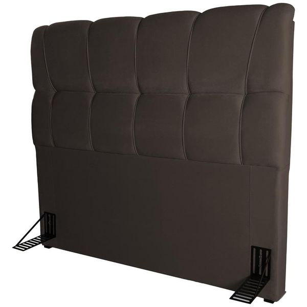 Cabeceira para Cama Casal Hellen Lara com Revestimento Platinum - 140cm de largura Marrom