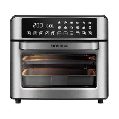 Fritadeira Air Fryer Forno Oven Digital 25L Mondial Preto e Inox 2000W - AFO-25L-BI 127V